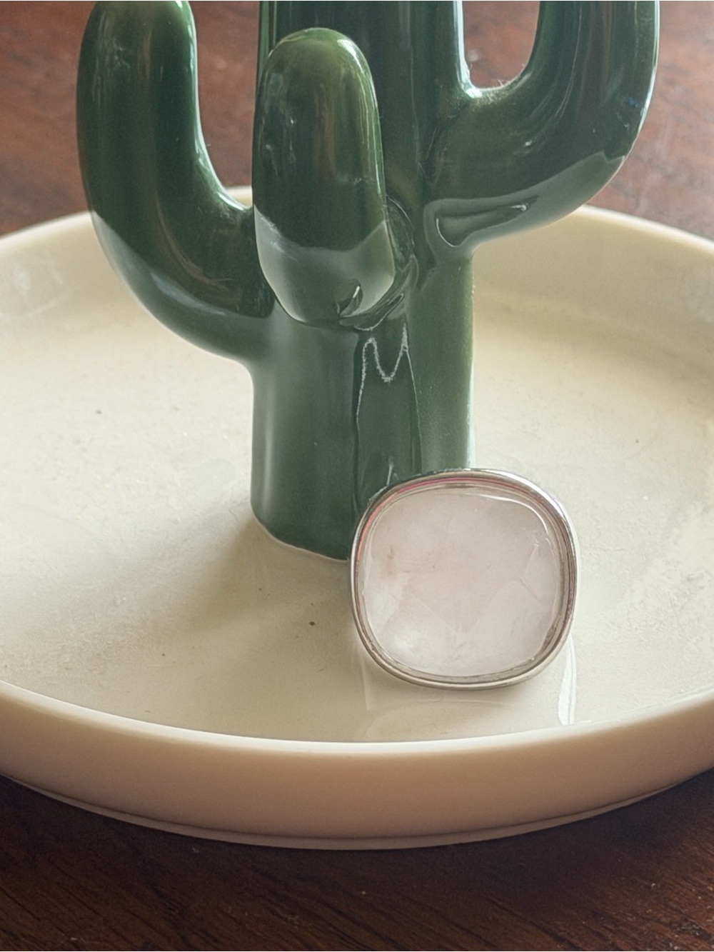 925 Sterling Silver Rose Quartz Jay King Mind Finds Vintage Cocktail Ring Size 8
